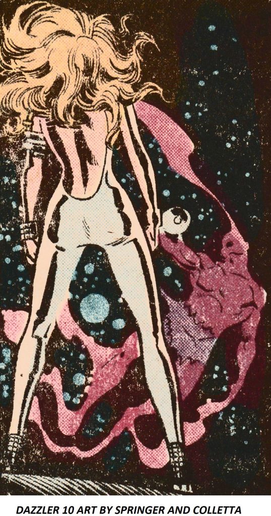 Dazzler in space Frank Springer and Vince Colletta