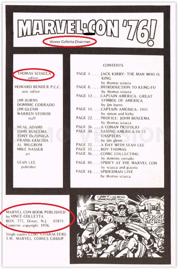 Marvel-Con 1976 Program