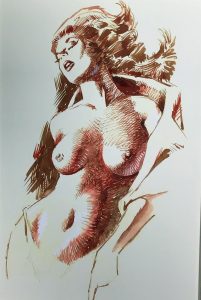 Vince Colletta nude woman with draped blanket, 1990 Vince Colletta nude woman with draped blanket, 1990