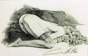 Vince Colletta nude woman pen and ink art, 1990 Vince Colletta nude woman pen and ink art, 1990