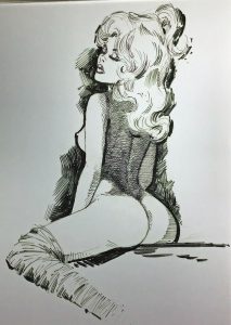 Vince Colletta seated nude pen and ink drawing, 1990 Vince Colletta seated nude pen and ink drawing, 1990