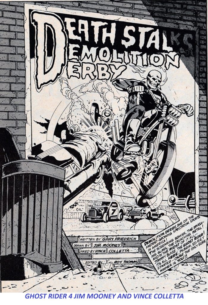 Ghost Rider #4 page inked by Vince Colletta over pencils by Jim Mooney