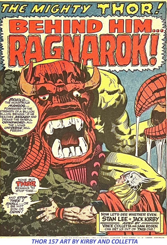 Jack Kirby and Vince Colletta THOR splash page